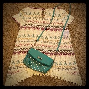 Jolt sheer lace bottom top sz medium